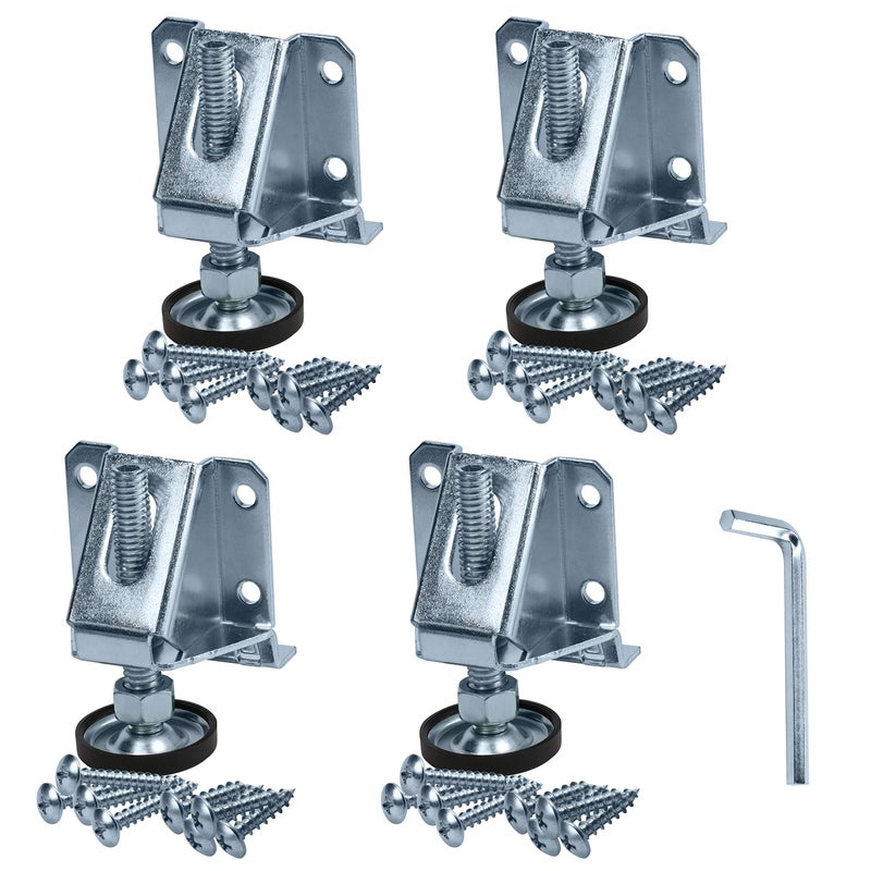 Rok Hardware 4 Pack Heavy Duty 8000 lbs Capacity Adjustable Furniture Leg Levelers - Image 1